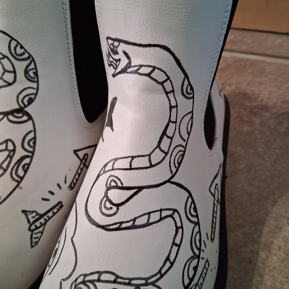 Hand Painted Ankle Boots - Picture 6 of 7